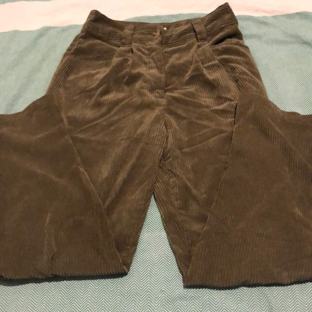 Green corduroy pants